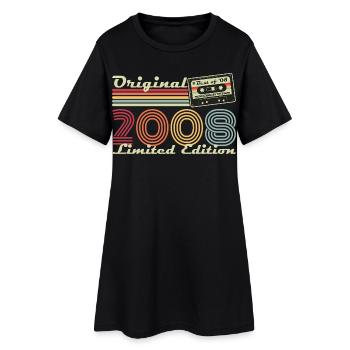 Original 2008 Vintage Vintage Birthday Retro - Women’s T-Shirt Dress - black - Front