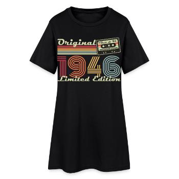 Original 1946 Vintage Anniversaire Rétro - Robe T-shirt Femme - noir - Devant
