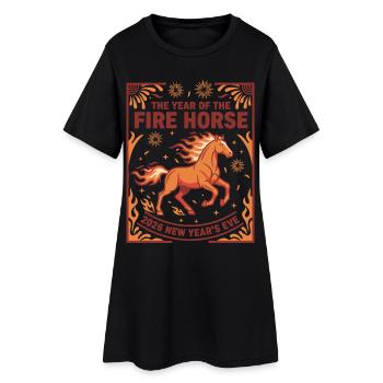 Année de la célébration du cheval de feu du réveillon du Nouvel An 2026 - Robe T-shirt Femme - noir - Devant