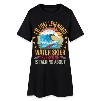 Skieur nautique drôle qui dit Sports nautiques Ski nautique - Robe T-shirt Femme - noir - Devant