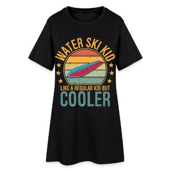 Funny Water Ski Kid Water Sports Water Skiing - Women’s T-Shirt Dress - black - Front