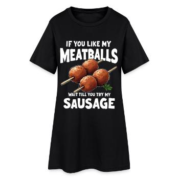 Expression Spießwitz des boulettes de viande - Robe T-shirt Femme - noir - Devant