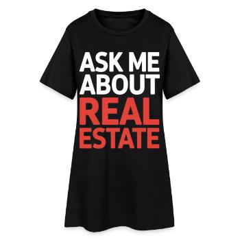 Parlez-moi de l’immobilier - Robe T-shirt Femme - noir - Devant