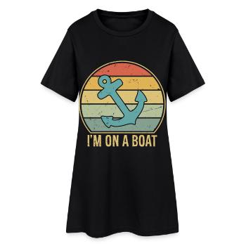I'm On A Boat - Frauen T-Shirt-Kleid - Schwarz - Vorne