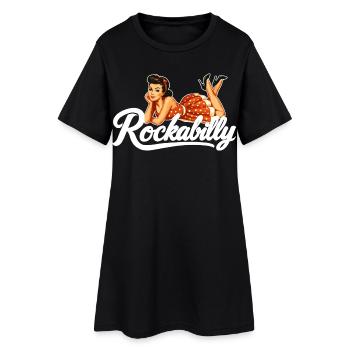 Cadeau de fille pin-up pour voitures vintage rockabilly - Robe T-shirt Femme - noir - Devant