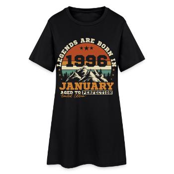 Januar 1996 Vintage-Retro-Geburtstagsgeschenk - Frauen T-Shirt-Kleid - Schwarz - Vorne