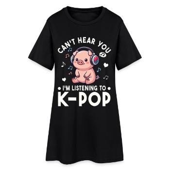 K-Pop Piggy – Conception des éventails de musique Kawaii - Robe T-shirt Femme - noir - Devant
