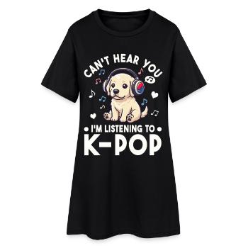 K-Pop Puppy – Mignon chien et design de fan de musique - Robe T-shirt Femme - noir - Devant
