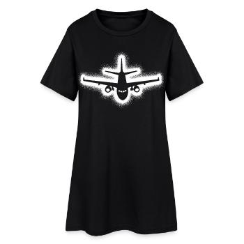 Airplane Aviator Boys Men Kids Pilot - Women’s T-Shirt Dress - black - Front