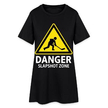Panneau d’alerte de hockey sur glace de la zone Danger Slapshot - Robe T-shirt Femme - noir - Devant