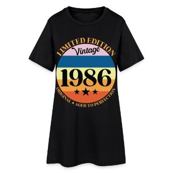 1986 Vintage Birthday Gift 86 Birthday - Women’s T-Shirt Dress - black - Front