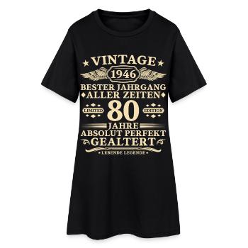 80 ans parfaitement vieilli mille 1946 - Robe T-shirt Femme - noir - Devant