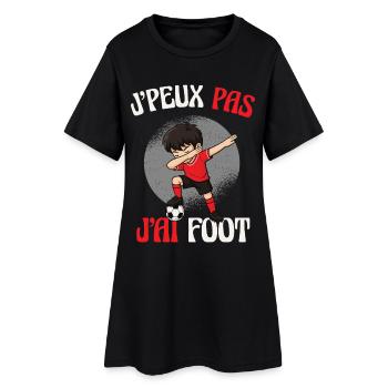 Ich kann nicht, ich habe Fußball – Zeichentrickkind - Frauen T-Shirt-Kleid - Schwarz - Vorne