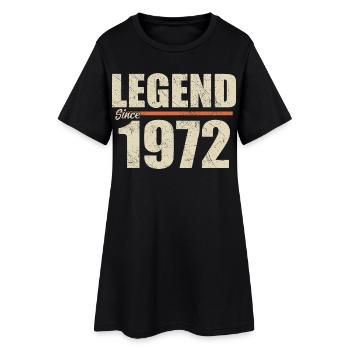 Anniversaire 1972 | Légende depuis 1972 - Robe T-shirt Femme - noir - Devant