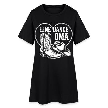 Line Dance Oma Western Flair - Frauen T-Shirt-Kleid - Schwarz - Vorne