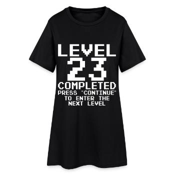 Level 23 Abgeschlossen Pixelabzeichen - Frauen T-Shirt-Kleid - Schwarz - Vorne