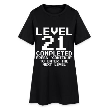 Level 21 Completed Pixel Quest - Frauen T-Shirt-Kleid - Schwarz - Vorne