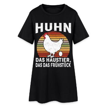 Chicken Breakfast Humor Retro - Women’s T-Shirt Dress - black - Front