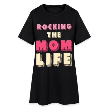 Rocking the Mom Life Shirt - Frauen T-Shirt-Kleid - Schwarz - Vorne