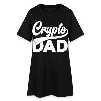 Crypto Dad Script Logo - Frauen T-Shirt-Kleid - Schwarz - Vorne