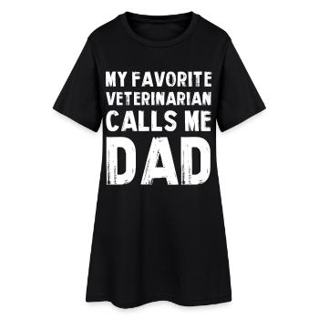 Mon vétérinaire préféré appelle Papa - Robe T-shirt Femme - noir - Devant