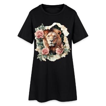 Lion - Robe T-shirt Femme - noir - Devant
