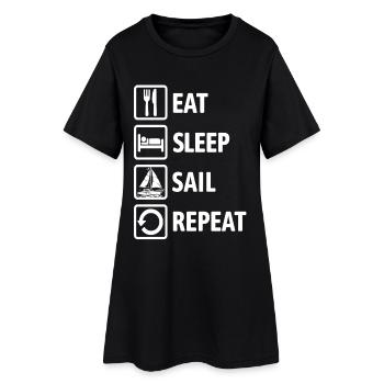 Mange Sommeil Voile Répéte - Voilier - Robe T-shirt Femme - noir - Devant