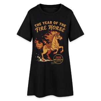 La célébration de l’Année du Cheval de Feu 2026 - Robe T-shirt Femme - noir - Devant