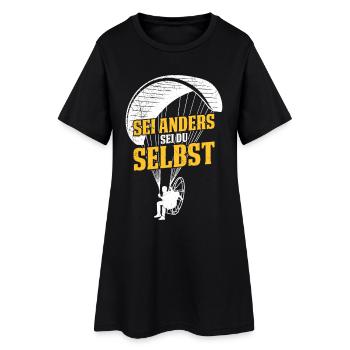 Parapente SOIS DIFFÉRENT, SOIS TOI-MÊME Amuse-toi - Robe T-shirt Femme - noir - Devant