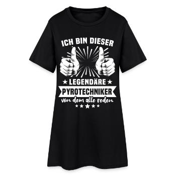 Pyrotechniker Legende - Frauen T-Shirt-Kleid - Schwarz - Vorne