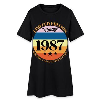 1987 Anniversaire Vintage Cadeau d'Anniversaire 87 - Robe T-shirt Femme - noir - Devant