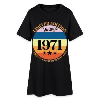 1971 Anniversaire Vintage Cadeau d'Anniversaire 71 - Robe T-shirt Femme - noir - Devant