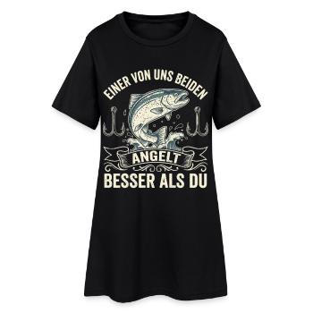 Meilleur mot de pêcheur – Chemise de pêche drôle - Robe T-shirt Femme - noir - Devant