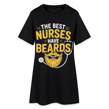 Best Nurses With Beards - Women’s T-Shirt Dress - black - Front