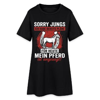 Désolé les gars, mon cheval est chaud ! Chemise équestre - Robe T-shirt Femme - noir - Devant
