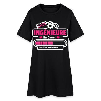 Future Ingénieure Chargement Cadeau Drôle Études - Women’s T-Shirt Dress - black - Front