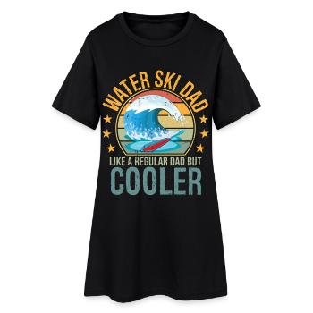 Ski nautique Fête des pères Papa Skieur de Papa Ski nautique - Robe T-shirt Femme - noir - Devant