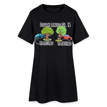 Leçon d’allemand - Faire le tour d’un arbre en voiture ou contourner un arbre ! - Robe T-shirt Femme - noir - Devant