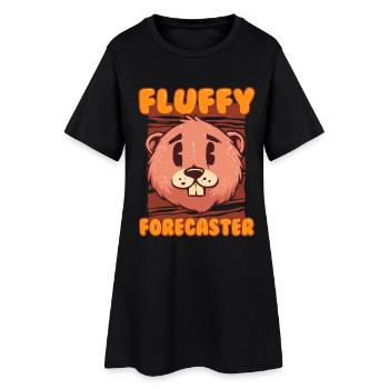 Groundhog Day Groundhog Fluffy Forecaster - Women’s T-Shirt Dress - black - Front