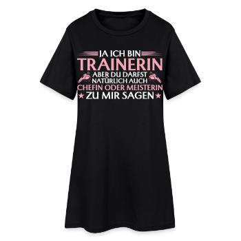 Trainerin Chefin oder Meisterin - Fußballtrainerin - Frauen T-Shirt-Kleid - Schwarz - Vorne