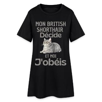 My British Shorthair decides, I obey - Women’s T-Shirt Dress - black - Front
