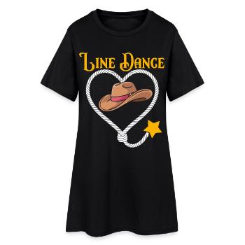 Cœur et chapeau de cowboy en ligne - Robe T-shirt Femme - noir - Devant