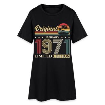 55e anniversaire Original janvier Né en 1971 - Robe T-shirt Femme - noir - Devant