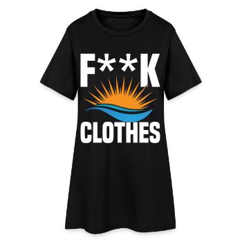 Nudisten-Naturismus-Symbol Nudistenlager Freiheit - Frauen T-Shirt-Kleid - Schwarz - Vorne