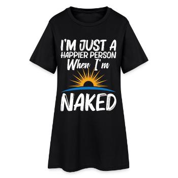 Nudistencamp Freiheitsliebhaber Naturismus-Ausrüstung Nacktheit - Frauen T-Shirt-Kleid - Schwarz - Vorne