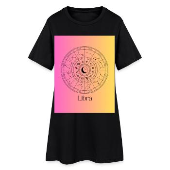 Libra Cercle Zodiac Équilibre - Robe T-shirt Femme - noir - Devant