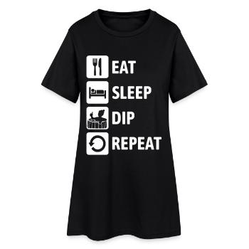 Mange, dors, trempe, répète - Bain de glace - Bain d’hiver - Robe T-shirt Femme - noir - Devant