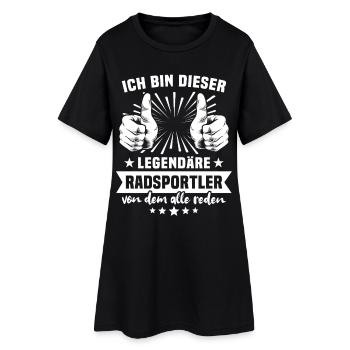 Radsportler Legende - Frauen T-Shirt-Kleid - Schwarz - Vorne