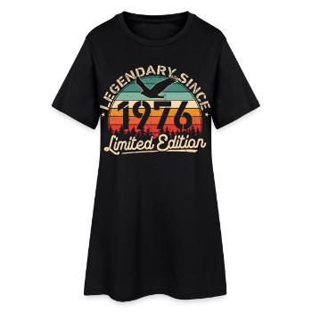 Cadeau rétro vintage d’anniversaire 1976 - Robe T-shirt Femme - noir - Devant