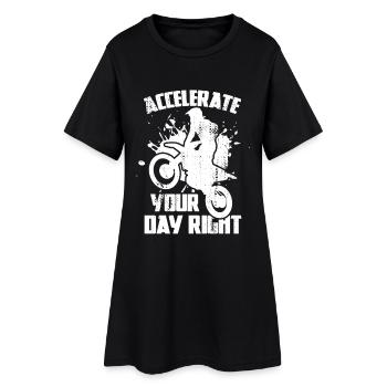 Accelerate Your Day Right - Frauen T-Shirt-Kleid - Schwarz - Vorne